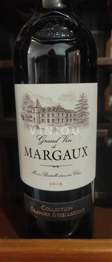Wines Rouge sec Grand Vin 2018 France Bordeaux Margaux AOC