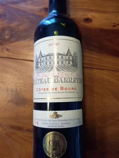 Bordeaux Côtes-de-bourg Château Barreyre 2016