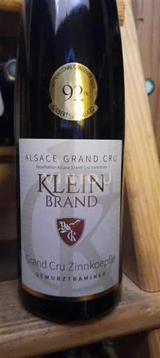 Alsace Alsace Grand Cru Grand Cru Klein Brand Grand cru Zinnkoepflé12.5 2018