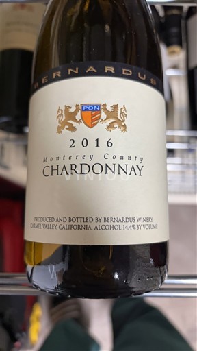 Vùng trồng nho được cấp phép California Không được chỉ định Bernardus Winery 2016