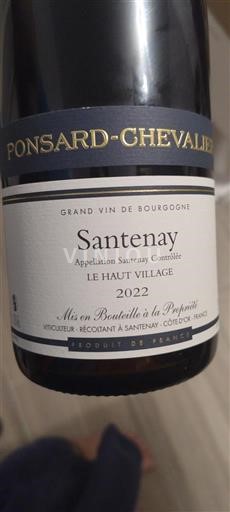 Burgundija Сантене Ponsard-Chevalier Le Haut Village 2022