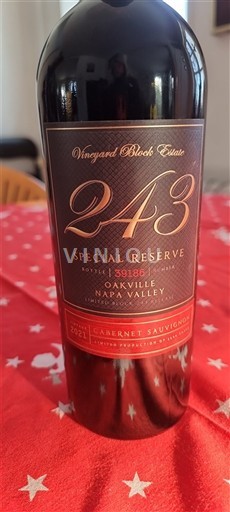 Vùng trồng nho được cấp phép California Oakville Vineyard Block Estate 243 Special Reserve 2021