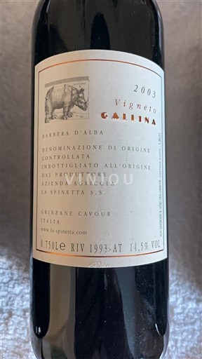 Piemonte Barbera d'Alba La Spinetta Vigneto Gallina 2003