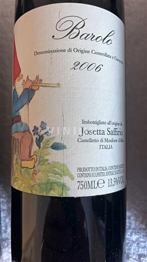 Piedmont Wines Barolo Josetta Saffirio 2006
