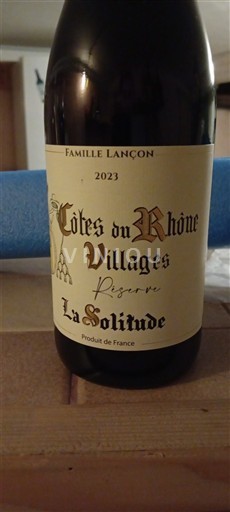 Vallée du Rhône Côtes-du-rhône-villages Domaine LA SOLITUDE Réserve 2023