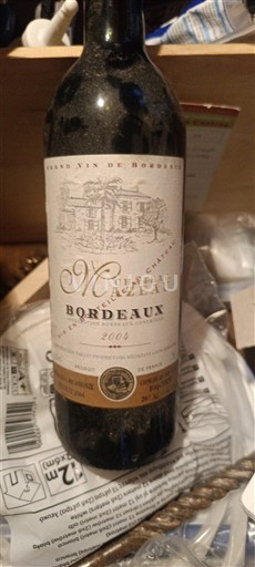 Vina Rouge sec Château Mazzeau 2004 Francija Bordeaux AOC