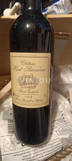 Vina Rouge sec Château Haut Brandaine 2008 Francija Bordeaux Bordeaux supérieur AOC