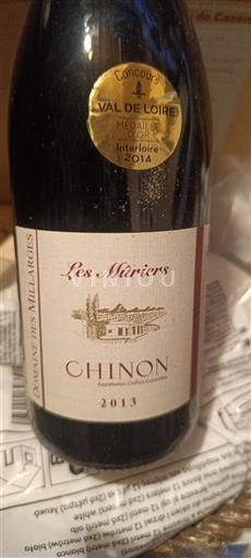 Thung lũng sông Loire Chinon Domaine S Millarges Les Mûriers 2013