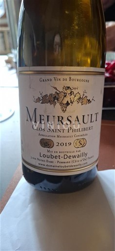 Burgundi Meursault Loubet-Dewailly Clos Saint Philibert 2019