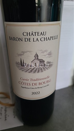 Bordeaux Côtes-de-bourg Château Baron de la Chapelle Traditionnelle 2022
