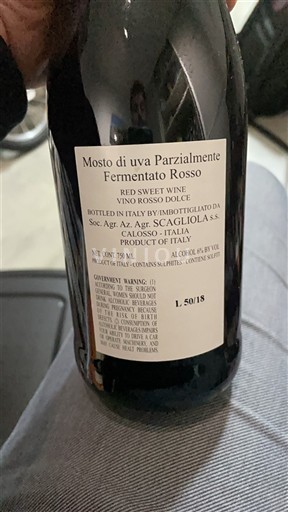 Piedmont Wines Piedmont Scagliola Mosto di uva Parzialmente Fermentato Rosso 2018