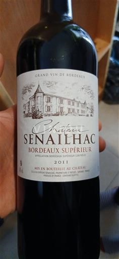 Vina Rouge sec Château Senailhac 2011 Francija Bordeaux Bordeaux supérieur AOC