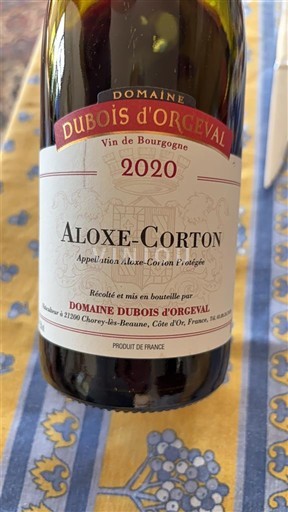 Wines Rouge sec Domaine Bois d'Orgeval 2020 France Burgundy Aloxe-Corton AOC