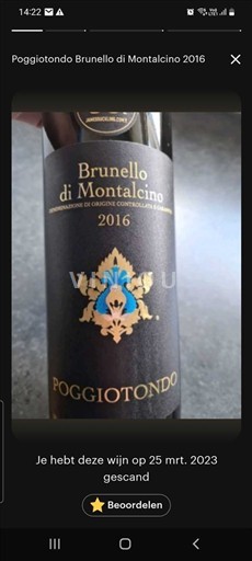 Toscana Brunello di Montalcino Poggiotondo 2016