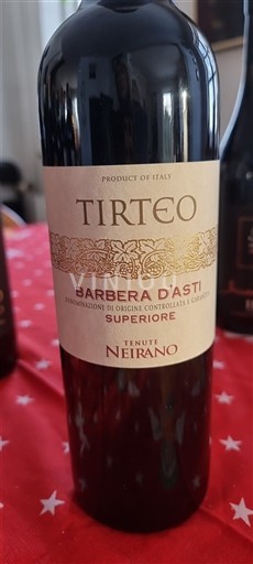 Piémont Barbera d'Asti Tenute Neirano Tirteo 2023