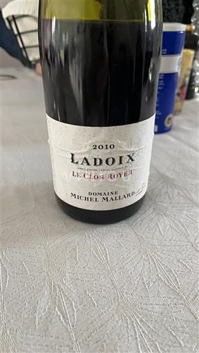 Bourgogne Ladoix Domaine Michel Mallard Le Clos Royer 2010