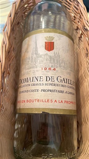 Bordeaux Graves Supérieures Domaine Gaillat 1964