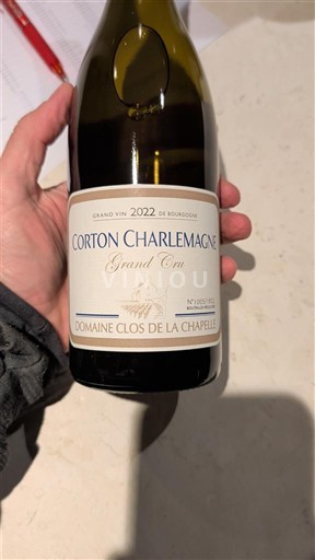 Bourgogne Corton-charlemagne Grand Cru Domaine Clos de la Chapelle 2022