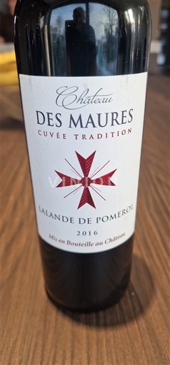 Bordeaux Lalande-de-pomerol Château S Maures Tradition 2016
