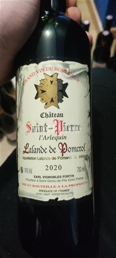 Bordeaux Lalande-de-pomerol Château Saint-Pierre l'Arlequin 2020