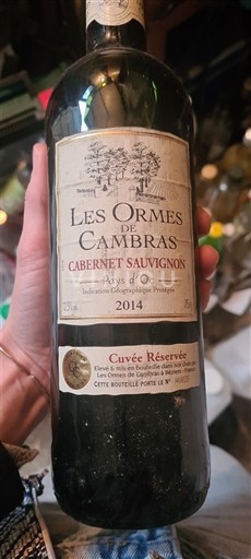 Languedoc og Roussillon Pays d'Oc Les Ormes de Cambras Réservée 2014
