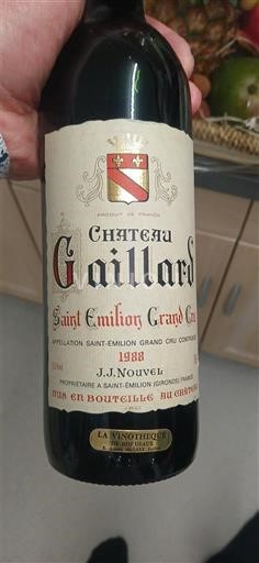 Bordeaux Saint-Émilion Grand Cru Château Gaillard 1988