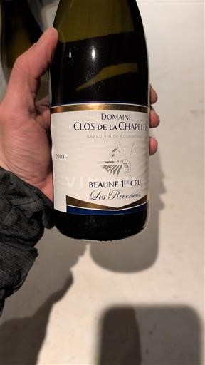 Borgonha Beaune Premier Cru Domaine Clos de la Chapelle Les Reversees 2008