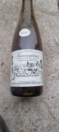 Thung lũng sông Loire Savennières Domaine Taillandier 2012