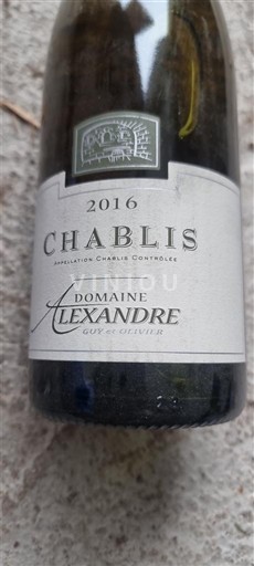 Bourgogne Chablis Domaine Alexandre 2016