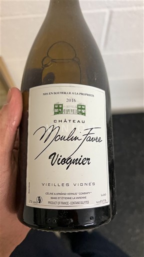 Alpes và các vùng Rhodanien Collines rhodaniennes Château Moulin Favre Viognier Vieilles Vignes 2016
