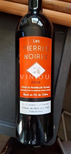 Roussillon Côtes du Roussillon Villages Château Pena Les Pierres Noires 2008