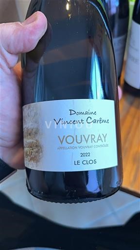 Thung lũng sông Loire Vouvray Domaine Vincent Carême Le Clos 2022