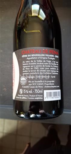 Roussillon Côtes du Roussillon Villages Château Pena 2023