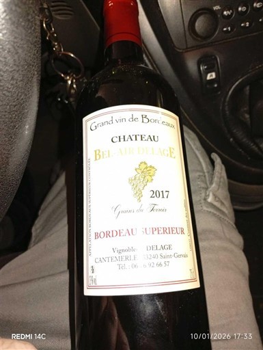 Bordeaux Bordeaux Supérieur Château Belair Delage des Fleurs 2017