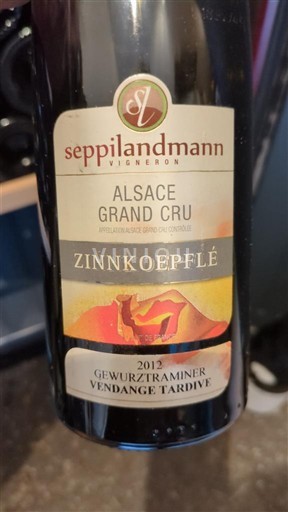 Elzas Gewurztraminer Grand Cru Seppilandmann Zinnkoepflé 2012