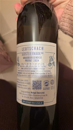 Estiria Südsteiermark DAC Weingut Dworschak Grauburgunder Privat 2024