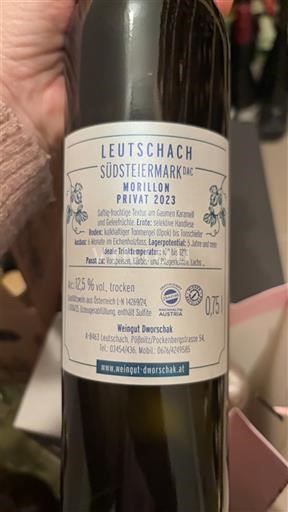 Estiria Südsteiermark DAC Weingut Dworschak Morillon Privat 2023