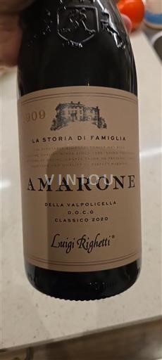 Vénétie Amarone della Valpolicella Luigi Righetti La Storia di Famiglia 2020