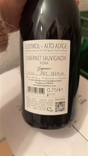 Wines of Veneto Valdadige Kalterer / Kellerei Kaltern Campaner 2021