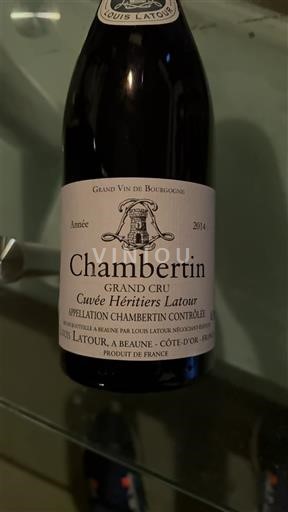 Borgonha Chambertin Grand Cru Louis Latour Héritiers Latour 2014