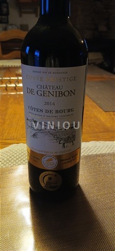 Bordeaux Côtes-de-bourg Château Genibon Prestige 2014