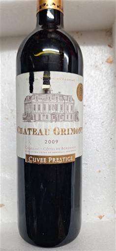 Vin Rouge sec Cuvée Prestige Château Grimont 2009 France Bordeaux Cadillac-côtes-de-bordeaux AOC
