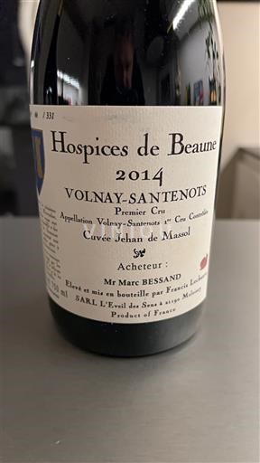 Borgonha Volnay Premier Cru Hospices de Beaune Jehan de Massol 2014