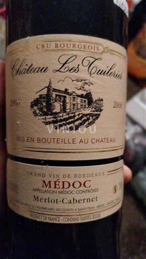 Bordeaux Médoc Château Les Tuileries 2006