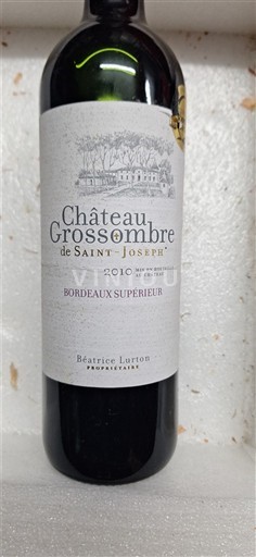 Bordeaux Bordeaux Supérieur Château Grossombre de Saint-Joseph 2010