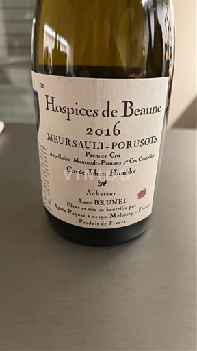 Bourgogne Meursault Premier Cru Hospices de Beaune Jehan Humblot 2016