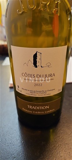 Jura Côtes du Jura Domaine Frédéric Lambert Tradition 2022