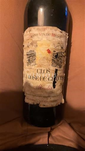 Bordeaux Moulis-en-Médoc Clos La Rose de Grave 1989