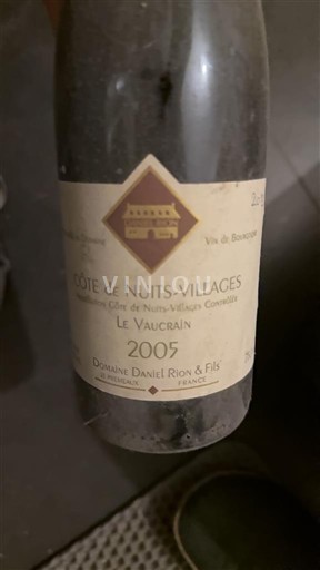 Bourgogne Côte de nuits villages Domaine Daniel Rion & Fils Le Vaucrain 2005