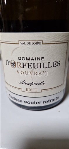 Valle della Loira Vouvray Domaine Orfeuilles Atemporelle Senza annata